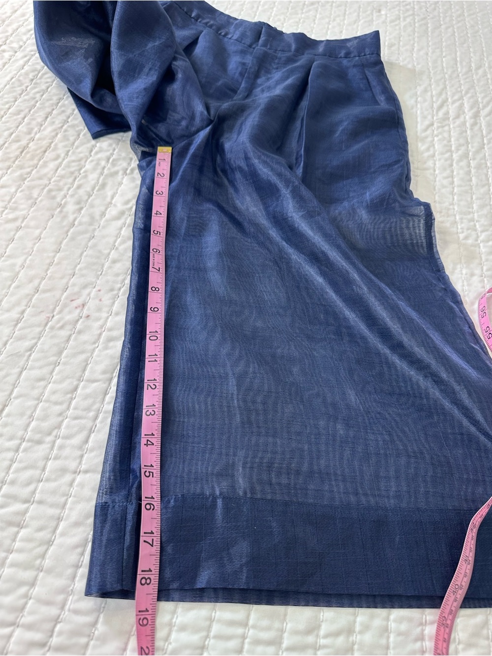 NWT Anthropologie Dolan Sheer Crop Culottes Wide Leg Organza Trousers Pants Navy - Picture 7 of 16